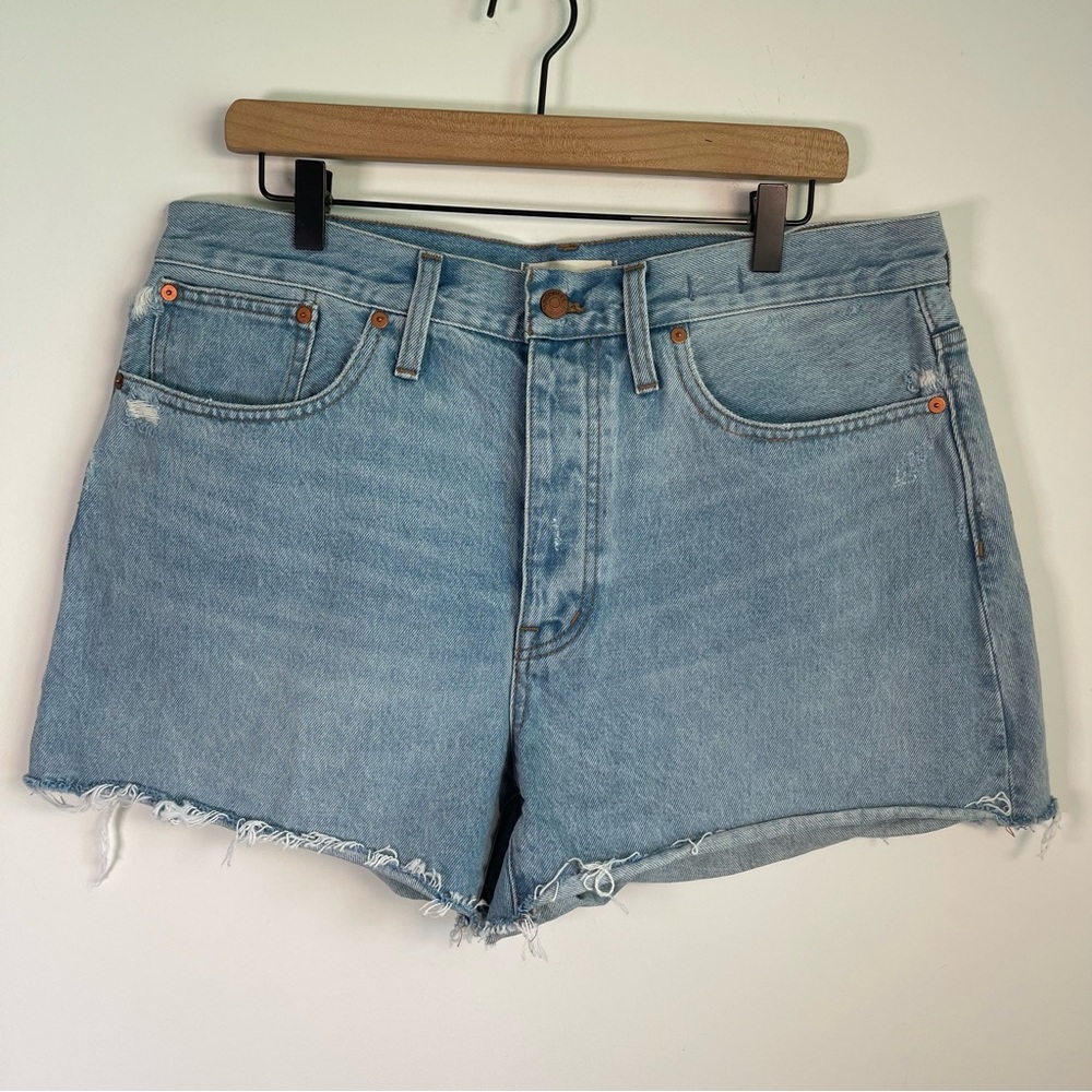 Madewell blue high waist curvy relaxed denim shorts size 29